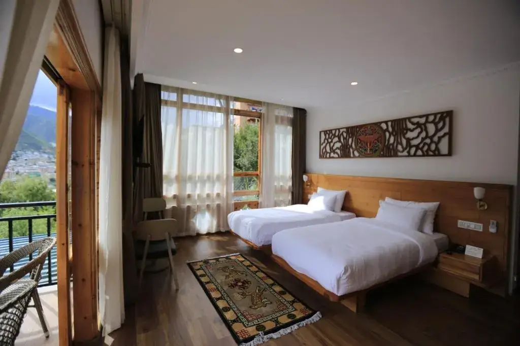 Comfortable hotel room in Bhutan ideal for Bhutan travel for senior travelers