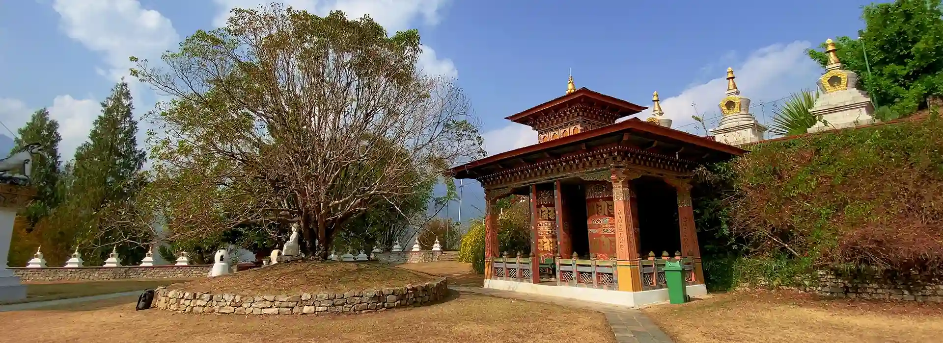 Khamsum Yulley Namgyal Chorten in Punakha valley, symbolizing Bhutan's Culture and Traditions amid peaceful hills and sacred stupas.
